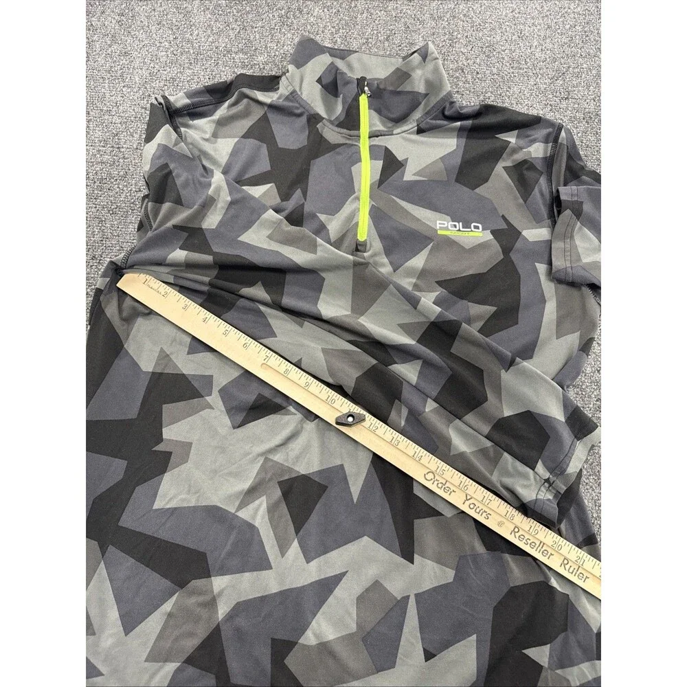 Polo Sport Ralph Lauren ThermoVent Camo Quarter Zip Men’s XL Gray Performance